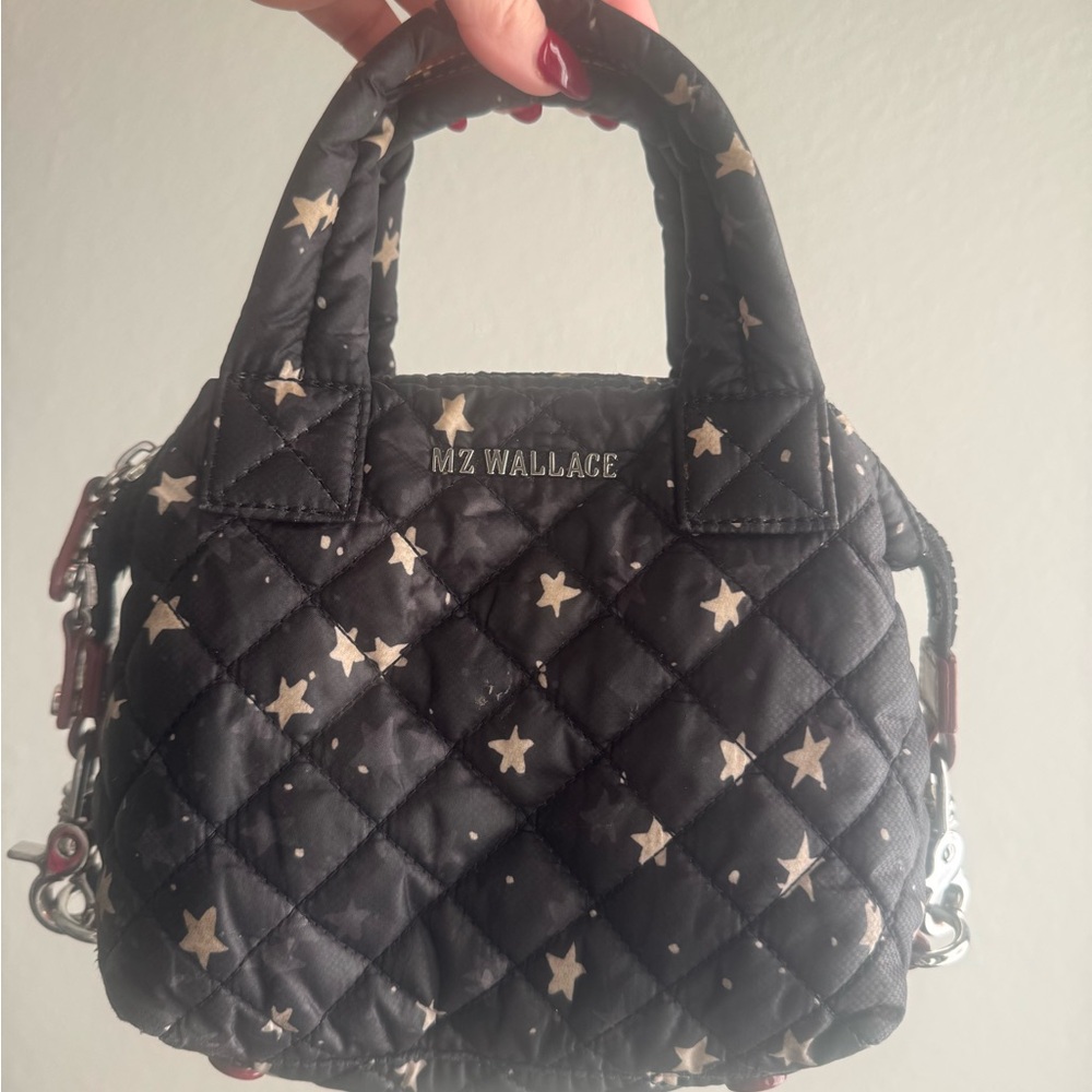 MZ Wallace Quilted Black Star Micro Sutton Handbag